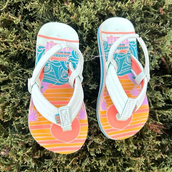 Reef‎ Little Ahi Toddler Flip Flop Beach Sandals Size 7/8 - Picture 4 of 12